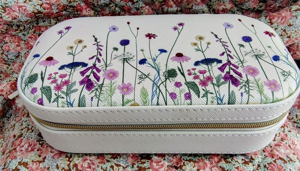 Portable White Jewelry Box Storage Organizer, "Cupcakes & Cashmere at Home"
